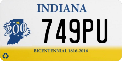 IN license plate 749PU