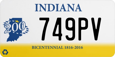 IN license plate 749PV
