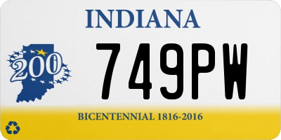 IN license plate 749PW