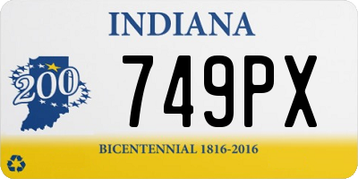 IN license plate 749PX