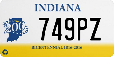 IN license plate 749PZ