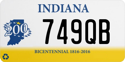 IN license plate 749QB