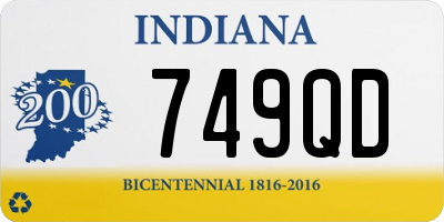IN license plate 749QD