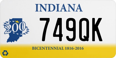 IN license plate 749QK