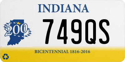 IN license plate 749QS