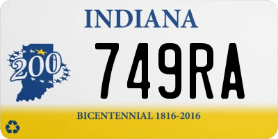 IN license plate 749RA