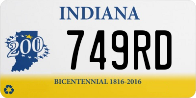 IN license plate 749RD