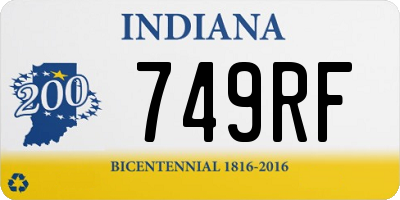 IN license plate 749RF
