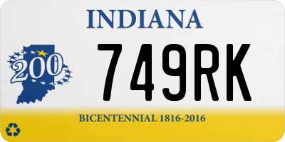 IN license plate 749RK