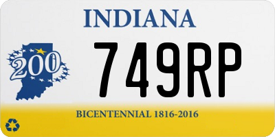 IN license plate 749RP