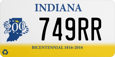 IN license plate 749RR