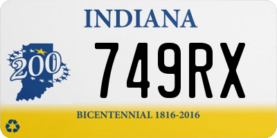 IN license plate 749RX