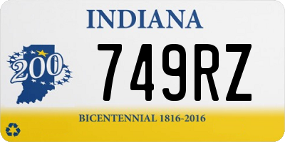 IN license plate 749RZ