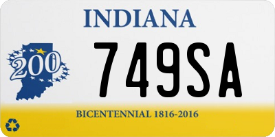 IN license plate 749SA