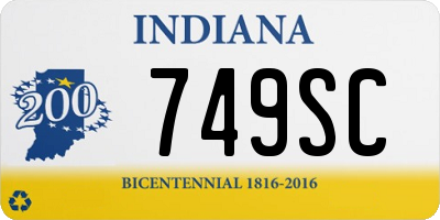 IN license plate 749SC