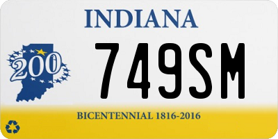 IN license plate 749SM
