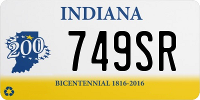 IN license plate 749SR