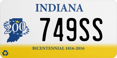 IN license plate 749SS