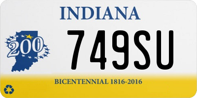 IN license plate 749SU