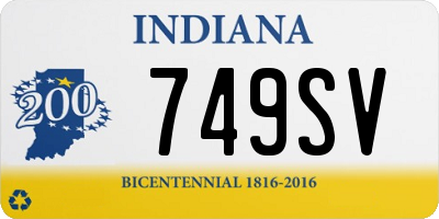 IN license plate 749SV