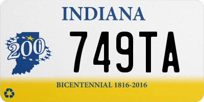 IN license plate 749TA