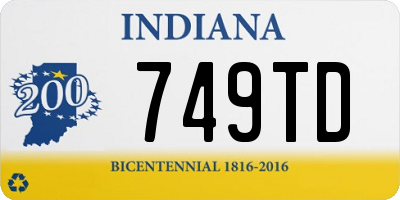 IN license plate 749TD