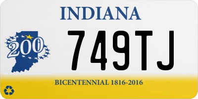 IN license plate 749TJ