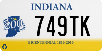 IN license plate 749TK