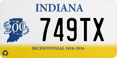 IN license plate 749TX