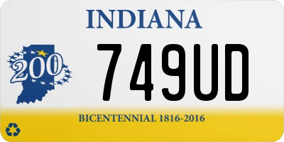 IN license plate 749UD