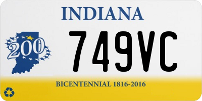 IN license plate 749VC