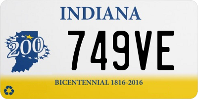 IN license plate 749VE