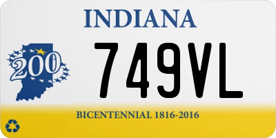 IN license plate 749VL