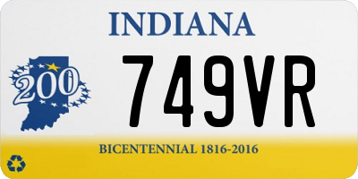 IN license plate 749VR