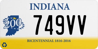 IN license plate 749VV