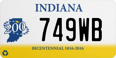 IN license plate 749WB