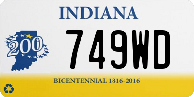 IN license plate 749WD