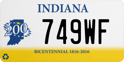 IN license plate 749WF