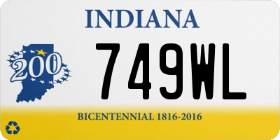 IN license plate 749WL