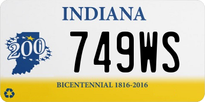 IN license plate 749WS