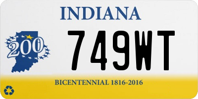 IN license plate 749WT