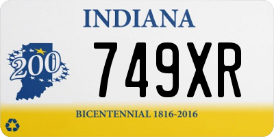 IN license plate 749XR