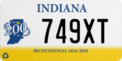 IN license plate 749XT