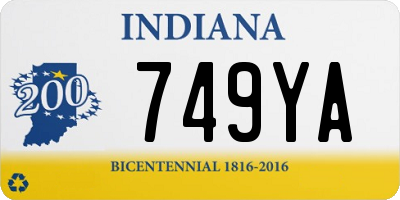 IN license plate 749YA