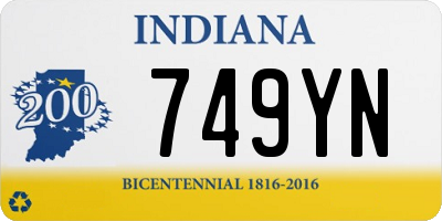 IN license plate 749YN