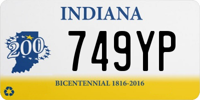 IN license plate 749YP