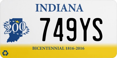 IN license plate 749YS