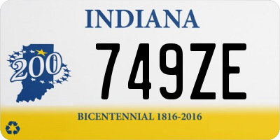 IN license plate 749ZE