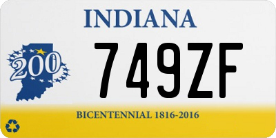 IN license plate 749ZF