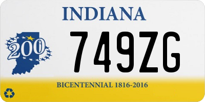 IN license plate 749ZG